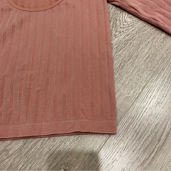 Free People Intimately Free Ribbed Long Sleeve Top Pink Size XS/S - Picture 3 of 5